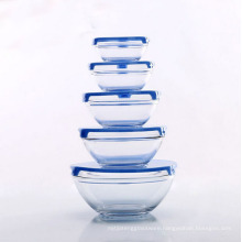 Haonai popular fancy 5pcs glass bowl set